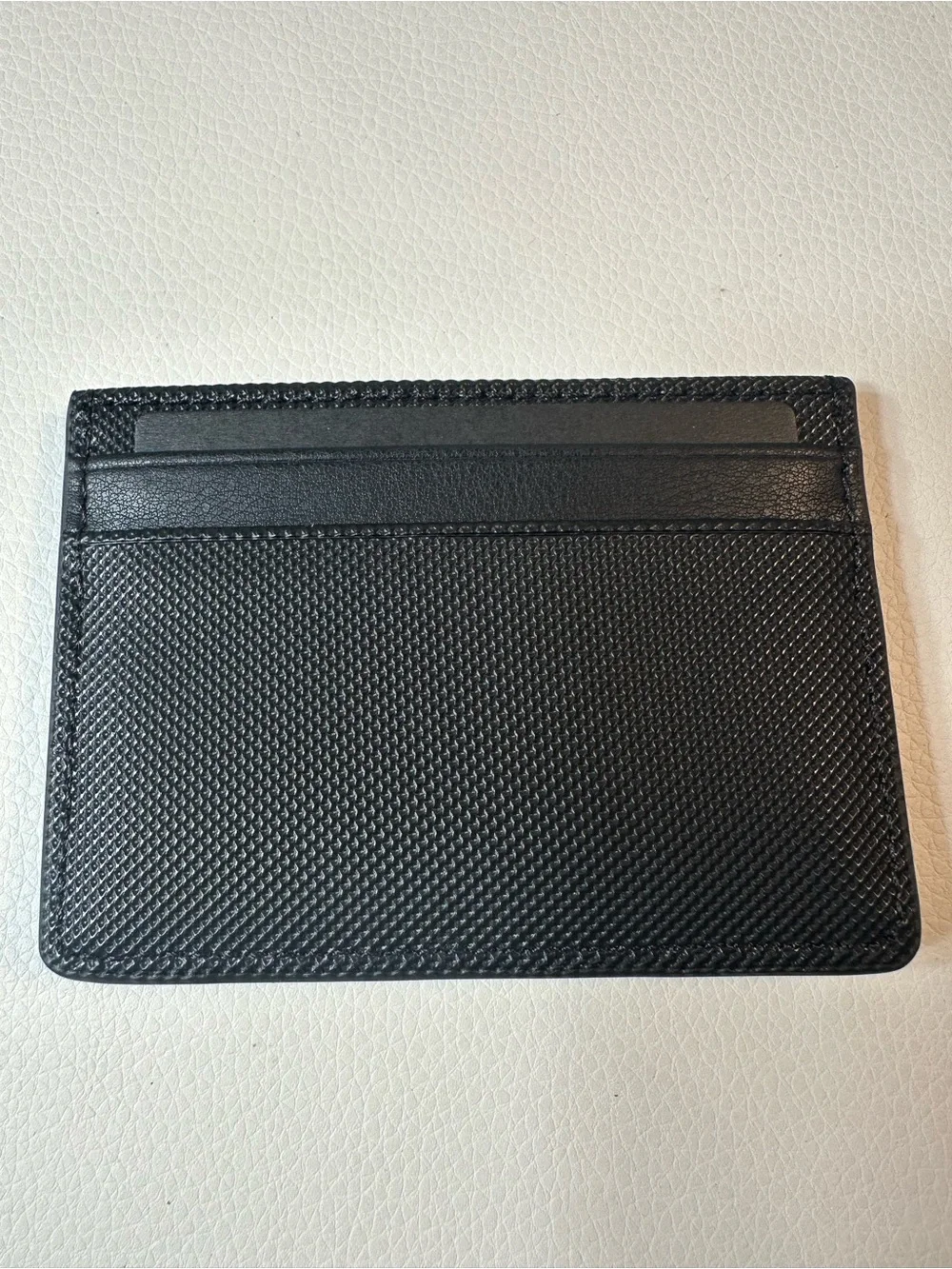 NEW Men’s Boss Jinko Black Textured Leather Card Case Wallet